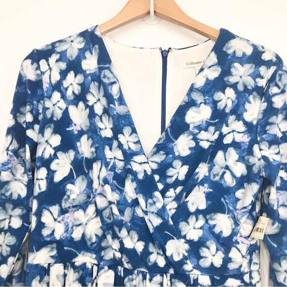 Coldwater Creek Summer Skies Floral Blue and White A Line Dress - Picture 2 of 15